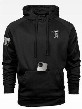 Men’s Nine Line Apparel Black Pullover Tailgater Hoodie Sweatshirt